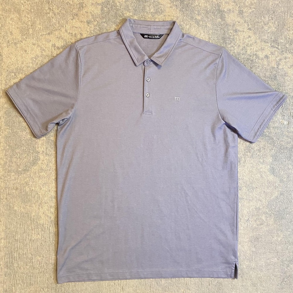 TravisMathew Polo Shirt Mens XL Gray Pima Cotton Golf Performance Stretch